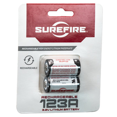 SureFire 2ct Lfp123 Li-Fe-Ph Rechargeable Cells Carded