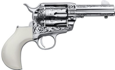 CIMARRON HUCKLEBERRY .45 LONG COLT 3.5" 6RD LASRE ENGRAVED POLY IVORY