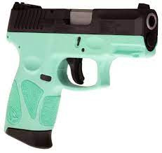 TAURUS G2C 9MM 3.2" 2 12RD BLACK SLIDE CYAN FRAME