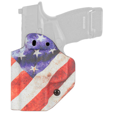 Mission First Tactical IWB/OWB Ambidextrous Appendix Carry Holster For Springfield Hellcat Superior Boltaron Material (Kydex) American Flag