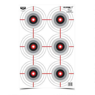Birchwood Casey Eze-Scorer 12 X 18 Multiple Bull's-Eyes Target Red, Gray and Black 100 Pack