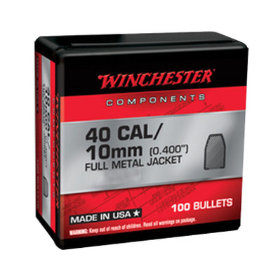 Winchester Bullet .40 cal. .400" dia. 180 Grain TCFMJ Not Loaded Ammo