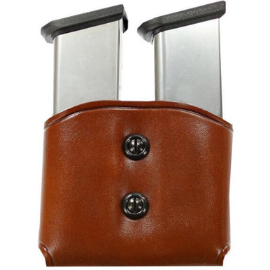 Galco DMC Double Magazine Carrier Single Stack .45ACP/10mm Ambidextrous Leather Havana Brown DMC26H