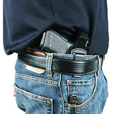BLACKHAWK Inside the Pants Holster with Strap 3-1/4" to 3-3/4" Barrel Medium and Large Autos Right Hand Black