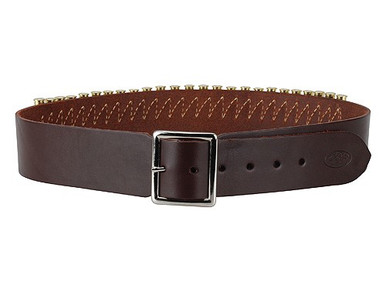 Hunter Company 1381L Cartridge Belt Pistol 38 Cal 25 Rounds Chestnut Tan Leather 40"-45" 38" 2" Wide