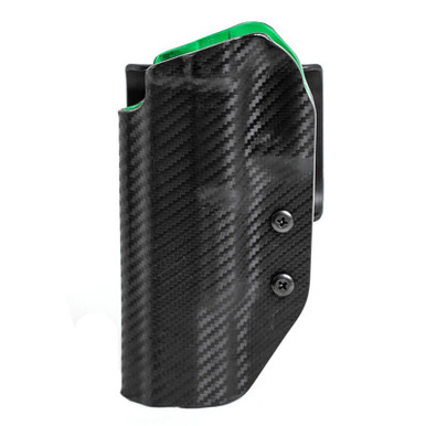Uncle Mike's Range/Competition OWB Holster Fits Canik 9 Pistols Left Hand Draw Green/Black Boltaron