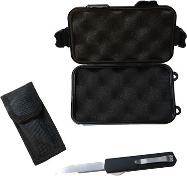 Cobratec Stealth Otf Black - 2.3" Silver 154cm Dp Blade