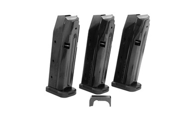 Shield Arms, S15 Gen 2 Magazines, 9MM, 15 Rounds, Magazine Release, Fits Glock 43X/48, Powercron Finish, Black, 3-Pack, Includes Steel Magazine Catch