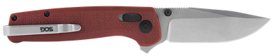 SOG Terminus XR Flipper Knife 2.95" Stonewashed D2 Clip Point Blade, Crimson G10 Handles