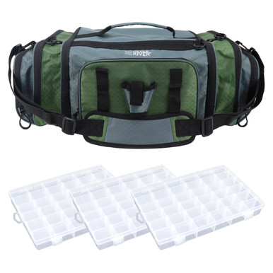 Osage River Elite Ripstop Fishing Tackle Bag w 3 Tackle Boxes