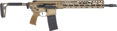 Sig Sauer MCX Spear LT 5.56x45mm NATO 16" 30+1, Coyote, OEM Grip/Folding Stock, Rocksett Sig QD Suppressor Ready Flash Hider, Adj. Gas Block RMCX556N16BLT