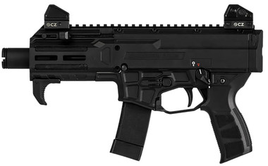 CZ-USA 91430 Scorpion 3+ Micro 9mm Luger 20+1 4.20" Black Polycoat Threaded Barrel, M-LOK Handguard, Picatinny Rail Receiver, Black Polymer Frame, Black Polymer Grip, Ambidextrous