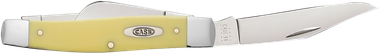 Case 00203 StockmanLarge Folding Clip Point/Spey Plain Tumble Polish Carbon Steel Blade/Smooth Yellow Synthetic Handle