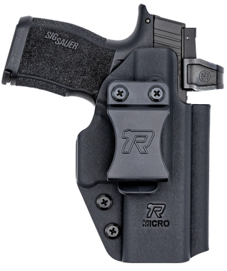 Rounded Gear RGUNVRSLCMPCTBLK Universal KydexIWB Black Kydex Belt Clip Fits Compact Sized Handguns Right Hand