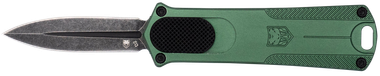 CobraTec Knives 952ODGDAGNS 9521.75" OTF Dagger Plain Stonewashed D2 Steel Blade, 3" OD Green Anodized Aluminum Handle