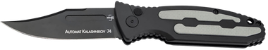 Boker 01KALS136Kalashnikov 3.35" Clip Point Plain Black D2 Steel Blade Black/Gray Aluminum Handle