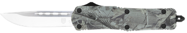 CobraTec Knives MWDFS3DNS FS-3Medium 3" OTF Drop Point Plain D2 Steel Blade, 4.50" Woodland Camo Aluminum Alloy Handle