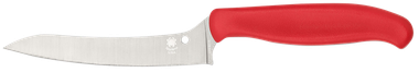 Spyderco K14PRD Z-Cut Pointed 4.40" Fixed Plain Stonewashed CTS BD1N SS Blade, Red Textured Polypropylene Handle