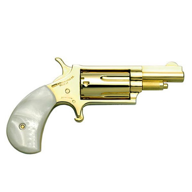 NAA Gold Plated .22 Magnum Handgun .22 Mag 5rd Capacity 1.625" Barrel Gold with Pearl Grips