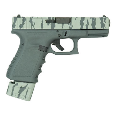 Glock 19 Gen 3 Custom "Sniper Grey/Tiger Stripe Extended Mag" Handgun 9mm Luger 17rd Magazine 4" Ported Barrel