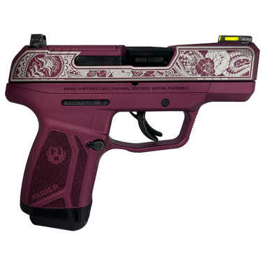 Ruger "Black Cherry Frame/Paisley Slide" Max-9 Pro Handgun 9mm Luger 12rd Magazine 3.2" Barrel Optic Ready