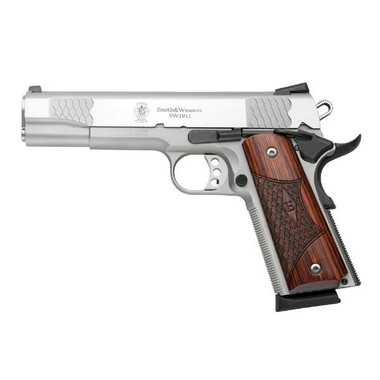 S&W M1911 E-Series Handgun .45 Auto 8rd Magazines(1) 5" Barrel Wood Grips - USED