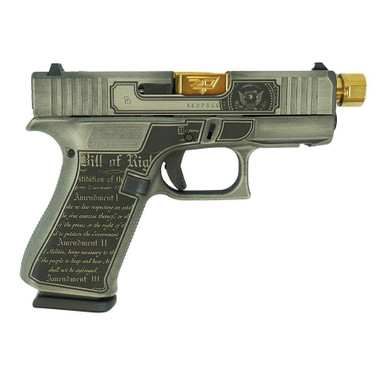 Glock 43X "Trump" Gold Barrel Edition Handgun 9mm Luger 10rd Magazines(2) 3.9" Threaded Barrel Accessory Rail USA Made