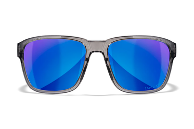 Wiley X AC6TRK09 TrekM/L Blue Mirror Lens Polycarbonate Gloss Crystal Dark Gray Frame