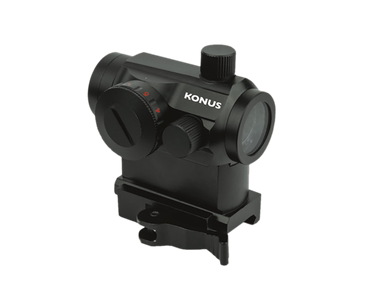 KonusPro NuclearMatte Black 1x22mm 3 MOA Red/Green Dot Reticle