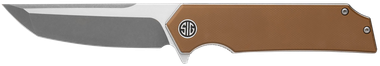 Sig Sauer Knives TS8SBRN Tsuru3.30" Folding Tanto Plain Satin 154CM SS Blade, 4.20" Coyote Brown G10 Handle