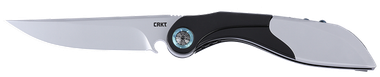 CRKT 5702 Nucleus3.19" Folding Plain Bead Blasted 12C27 Sandvik Blade, Black/Red G10/SS Handle