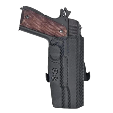 Rounded Gear CEX19115NRCFRHOWBPDLPaddle Holster OWB Black Carbon Fiber Kydex Fits 1911 5" Right Hand