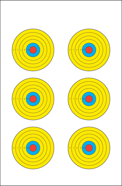 Action Target PRBE6100 High VisibilityBullseye Paper 17.50" x 23" Multi-Color 100 Per Box