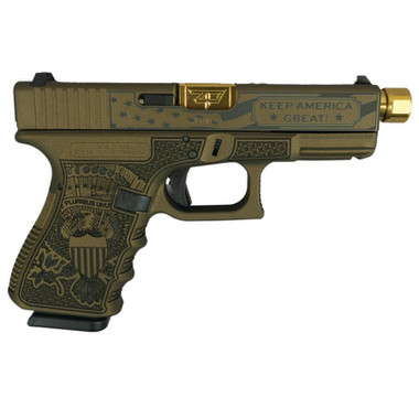 Glock 19 Gen 3 Custom "Trump Edition" Compact Handgun 9mm Luger 15rd Magazines (2) 4.6" Threaded Barrel USA