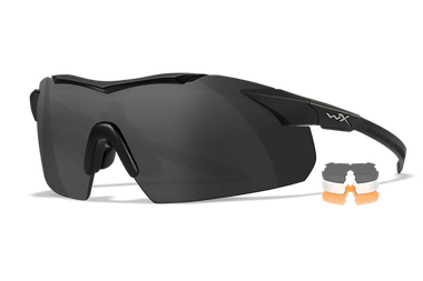 Wiley X 3552 VaporComm Temples Smoke Gray/Clear/Light Rust Lens Polycarbonate Matte Black Frame