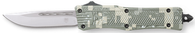 CobraTec Knives SADCCTK1SDNS CTK-1 American Flag Small 2.75" OTF Drop Point Plain D2 Steel Blade, 4.25" Digital Camo Aluminum Alloy Handle