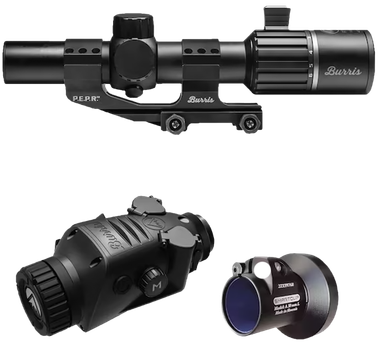 Burris 300674 BTC 35 V2 RT6 Combo Thermal Clip On/Handheld/Mountable Matte Black 1-4x35mm, Multi Reticle, 400x300, 50Hz Resolution, Zoom 1x/2x/4x, Includes SS #153204