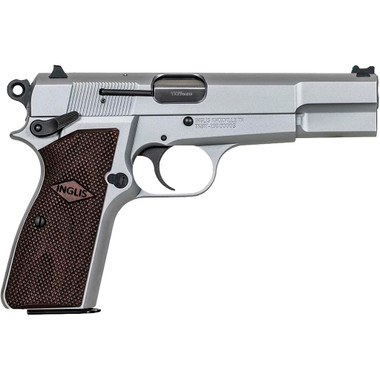 MAC Inglis P-35 N Pistol 9mm 4.7 in. Satin Nickel with Black G10 Grip 15rd