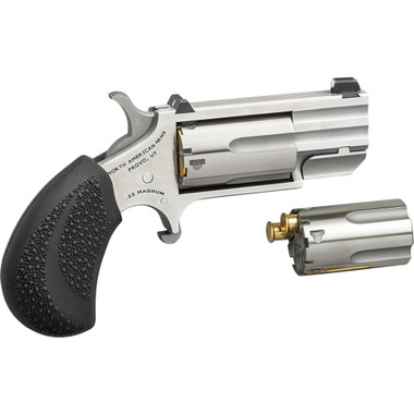 NAA Pug Revolver Combo 22 LR/.22 WMR Stainless/Black 1 in 5 rd. XS White
