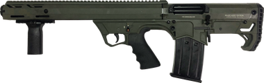 Black Aces Pro Series Left Hand Bullpup Pump Shotgun - Green | 12ga | 18.5" Barrel | Barrel Shroud