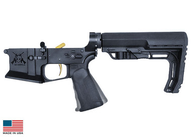 KE Arms KE-15 Billet Flared Magwell Complete AR15 Lower - Black | MFT Buttstock | Xtech Grip | SLT-1 Trigger | Ambi Selector & Mag Release