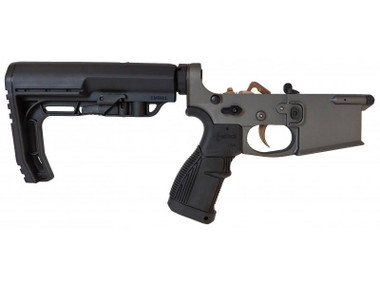 FosTech LITE Complete Lower AR Receiver - Tungsten |MFT Buttstock | Installed Fostech Echo AR-II Trigger