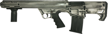 Black Aces Pro Series Left Hand Bullpup Pump Shotgun - Distressed White | 12ga | 18.5" Barrel | Barrel Shroud