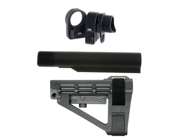 Sylvan Arms ARH300 AR Folding Stock Adapter + SB Tactical SBA4 Pistol Stabilizing Brace OEM + SB Tactical Mil-Spec AR Receiver Extension