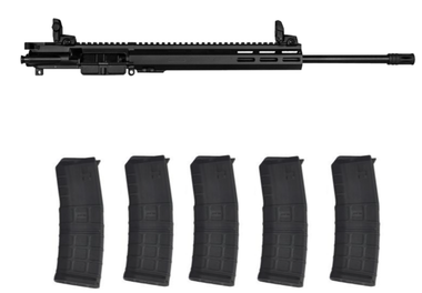 IFC 410ARUM Complete Upper For AR15 - .410ga | 18.5" Barrel | 9rd mag | Flip-up sights | 12" M-LOK Handguard Bundled W/ 5 Garaysar FEAR-410U Shotgun Box Magazine - Black | Fits .410 Upper | 10rd