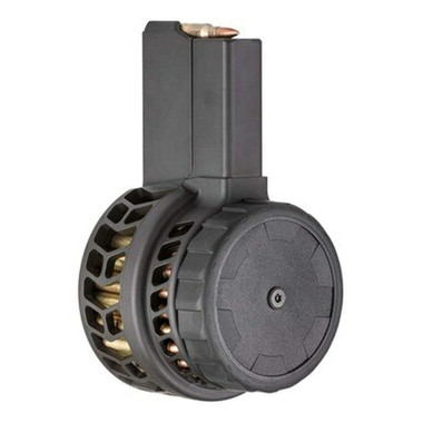 X Products X-15 50 Round Drum Magazine for AR-15 & M16 - Black | Skeletonized | Chevron Pattern
