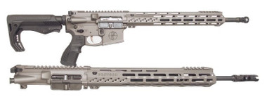 FosTech FLITE Phantom Train and Shoot Combo AR-15 Rifle - Tungsten | .22 LR / 5.56 NATO | 17" CMMG Barrel (.22LR) / 16" Faxon Barrel (5.56NATO) | 13" Mach-2 Rail | FosTech Tomahawk Stock | Sabre Grip | Installed Echo-AR ll Trigger