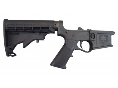 E3 Arms Omega-15 Polymer Complete AR15 Lower Receiver - Black | M4 Buttstock | Aluminum Buffer Tube | Gen II