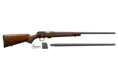 CZ 457 American Combo Bolt Rifle - Walnut | .22LR/.17HMR | 24.8" Barrel | 5rd | Suppressor-Ready 1/2x28