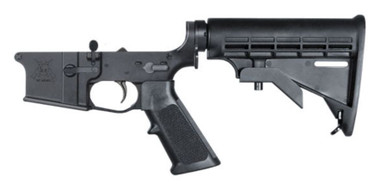 KE Arms KE-15 Billet Complete AR15 Lower Receiver - Black | M4 Rifle Buttstock